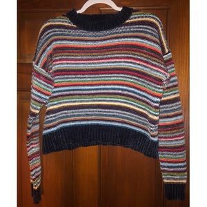 Forever 21 Rainbow Striped Chenille Sweater